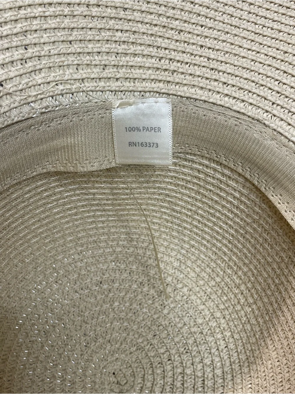 Women’s Beige Straw Sun Hat with Beaded Accent
